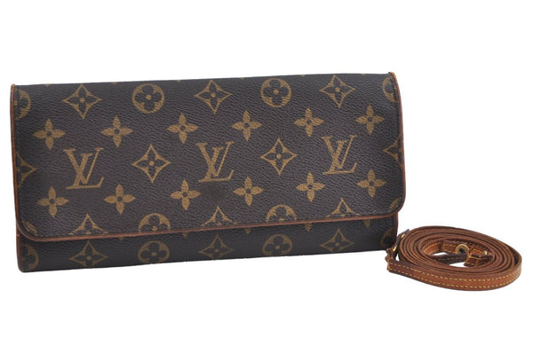 Auth Louis Vuitton Monogram Pochette Twin GM Shoulder Bag M51852 LV Junk K8508