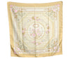 Authentic HERMES Carre 90 Scarf "JEUX DE PAILLE" Silk Beige K8512