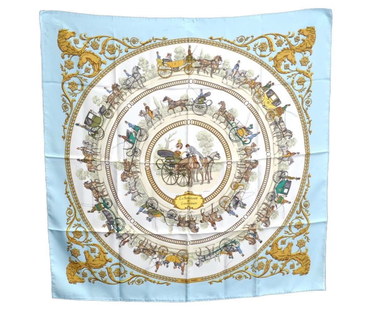 Auth HERMES Carre 90 Scarf 