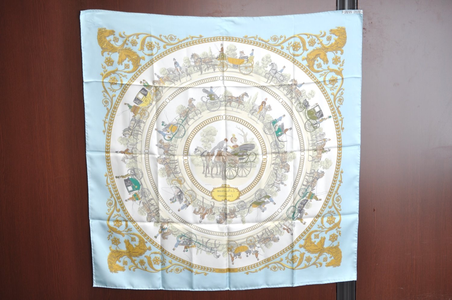 Auth HERMES Carre 90 Scarf 