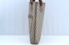 Authentic GUCCI Web Sherry Line GG Plus Tote Bag PVC Leather Brown K8515