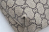 Authentic GUCCI Web Sherry Line GG Plus Tote Bag PVC Leather Brown K8515