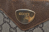 Authentic GUCCI Web Sherry Line GG Plus Tote Bag PVC Leather Brown K8515