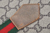 Authentic GUCCI Web Sherry Line GG Plus Tote Bag PVC Leather Brown K8515