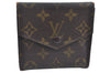 Authentic Louis Vuitton Monogram Porte Monnaie Billets Wallet M61660 Junk K8516