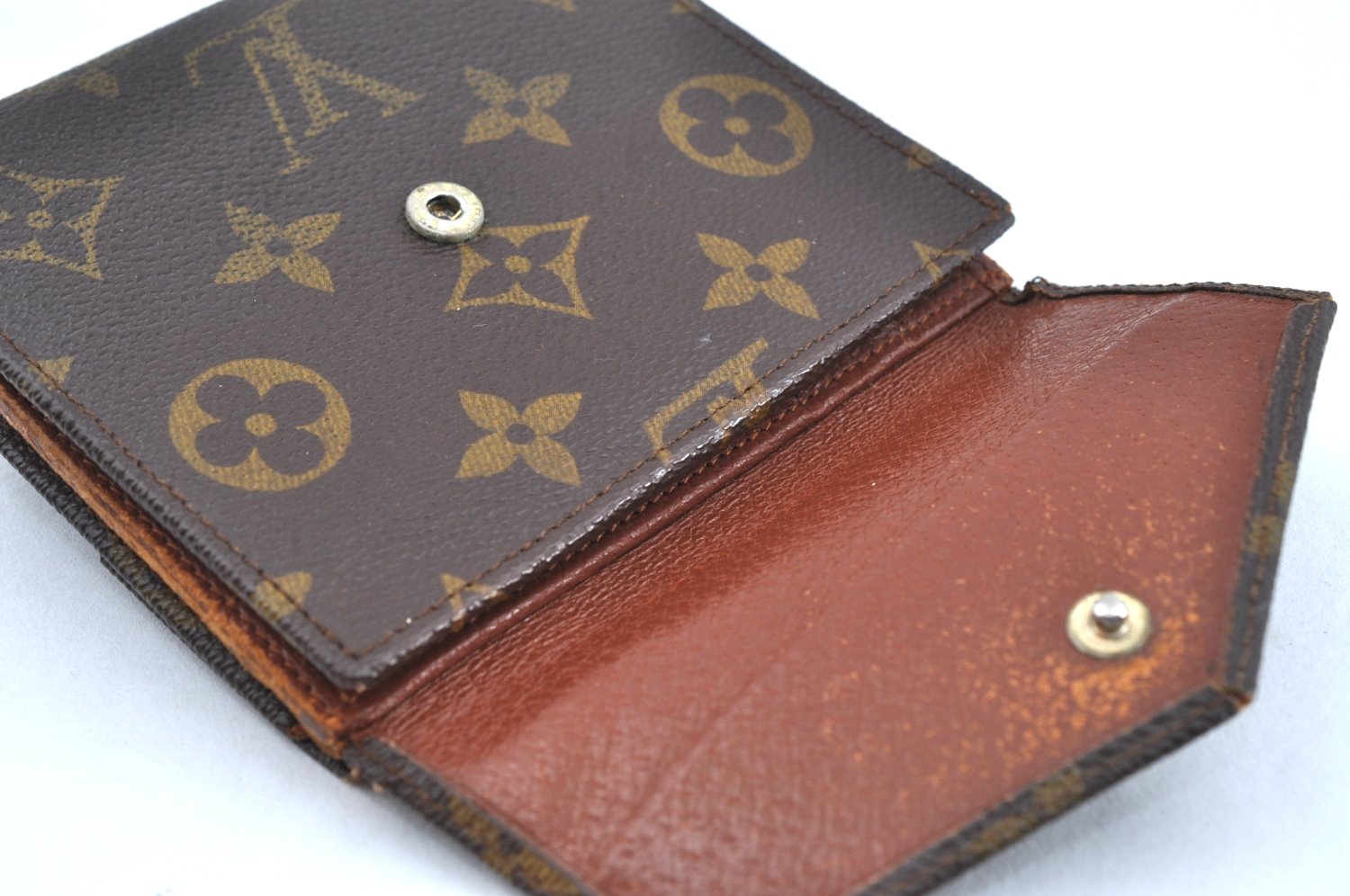 Authentic Louis Vuitton Monogram Porte Monnaie Billets Wallet M61660 Junk K8516