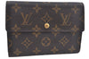 Authentic Louis Vuitton Monogram Porte Tresor Etui Papier Wallet M61202 LV K8519