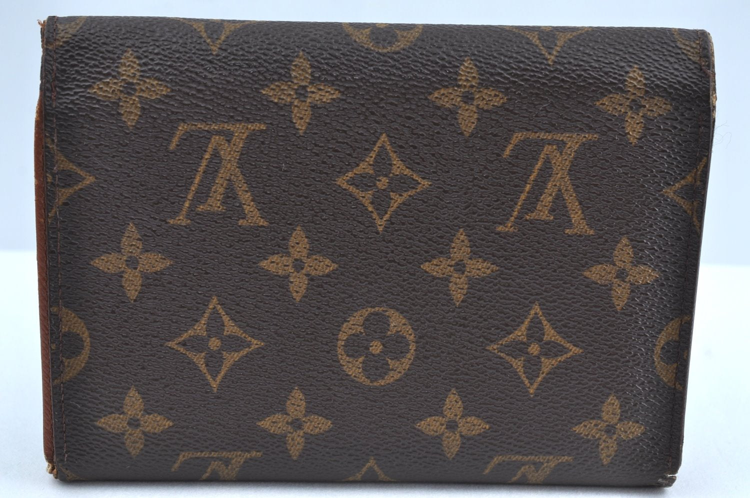 Authentic Louis Vuitton Monogram Porte Tresor Etui Papier Wallet M61202 LV K8519