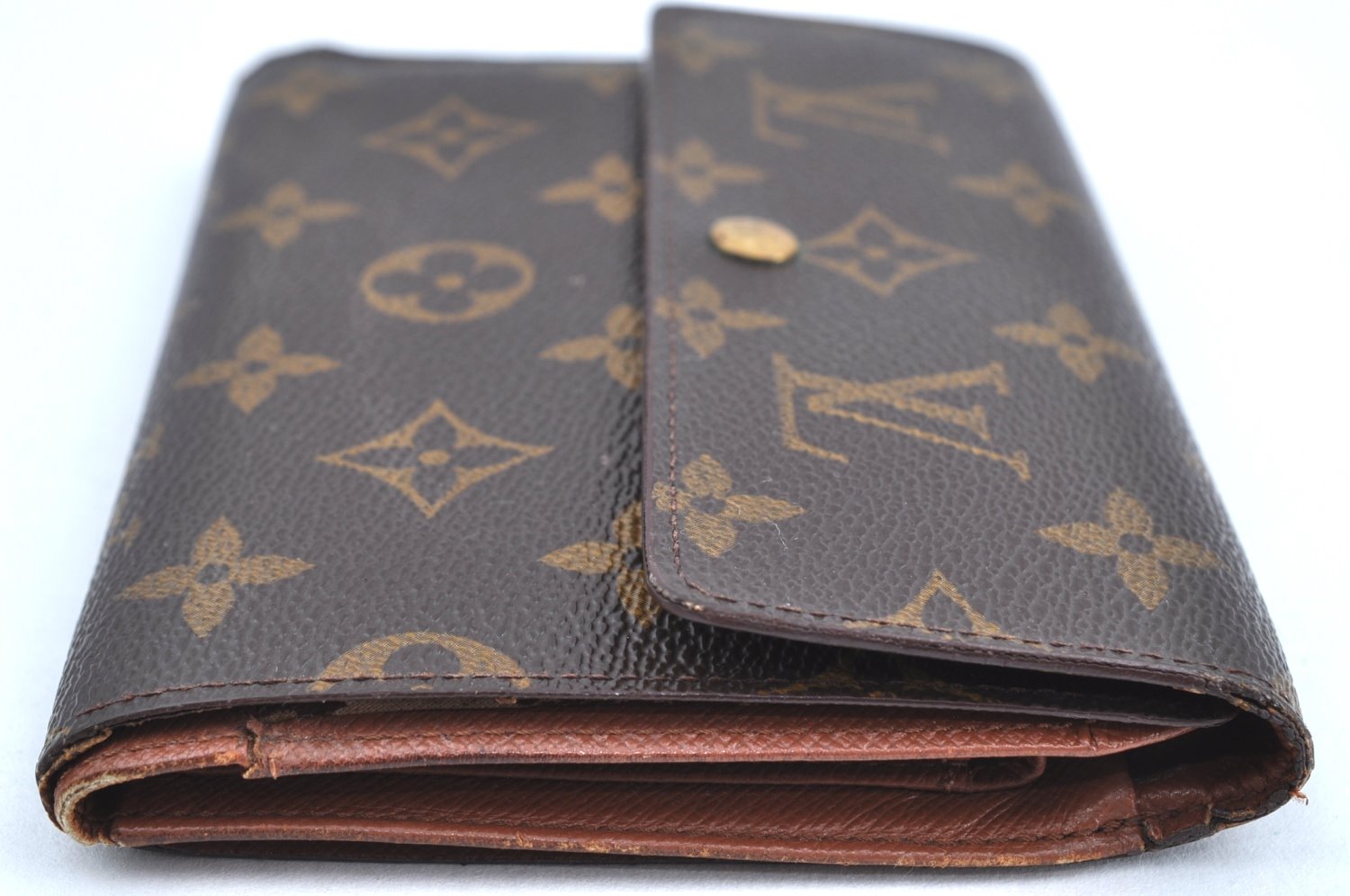 Authentic Louis Vuitton Monogram Porte Tresor Etui Papier Wallet M61202 LV K8519