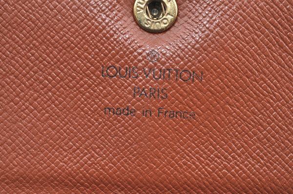 Authentic Louis Vuitton Monogram Porte Tresor Etui Papier Wallet M61202 LV K8519