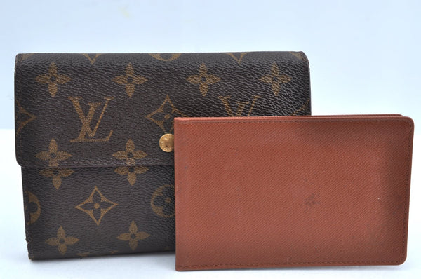 Authentic Louis Vuitton Monogram Porte Tresor Etui Papier Wallet M61202 LV K8519