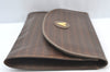 Authentic MARIO VALENTINO V Logo Clutch Hand Bag Purse PVC Leather Brown K8523