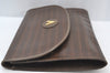 Authentic MARIO VALENTINO V Logo Clutch Hand Bag Purse PVC Leather Brown K8523