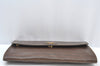 Authentic MARIO VALENTINO V Logo Clutch Hand Bag Purse PVC Leather Brown K8523