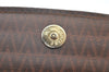 Authentic MARIO VALENTINO V Logo Clutch Hand Bag Purse PVC Leather Brown K8523