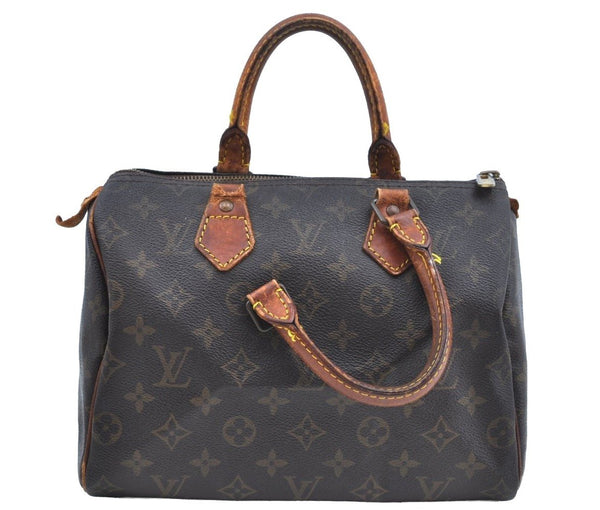 Authentic Louis Vuitton Monogram Speedy 25 Boston Hand Bag M41528 LV Junk K8524
