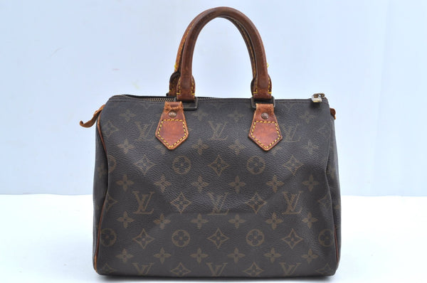 Authentic Louis Vuitton Monogram Speedy 25 Boston Hand Bag M41528 LV Junk K8524