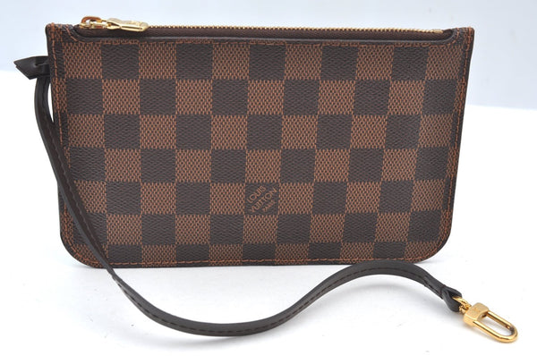 Authentic Louis Vuitton Damier Neverfull Pouch Purse Clutch Bag LV K8531