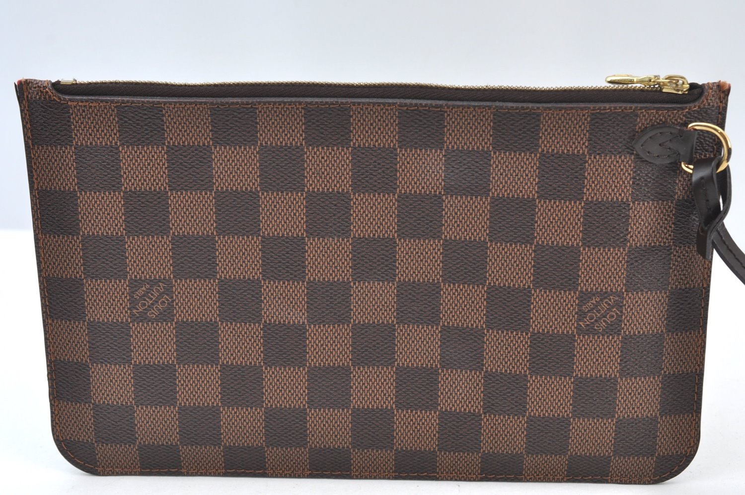 Authentic Louis Vuitton Damier Neverfull Pouch Purse Clutch Bag LV K8534