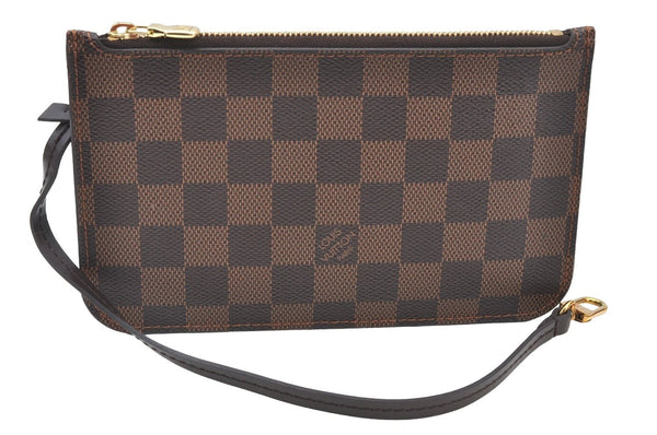 Authentic Louis Vuitton Damier Neverfull Pouch Purse Clutch Bag LV K8536