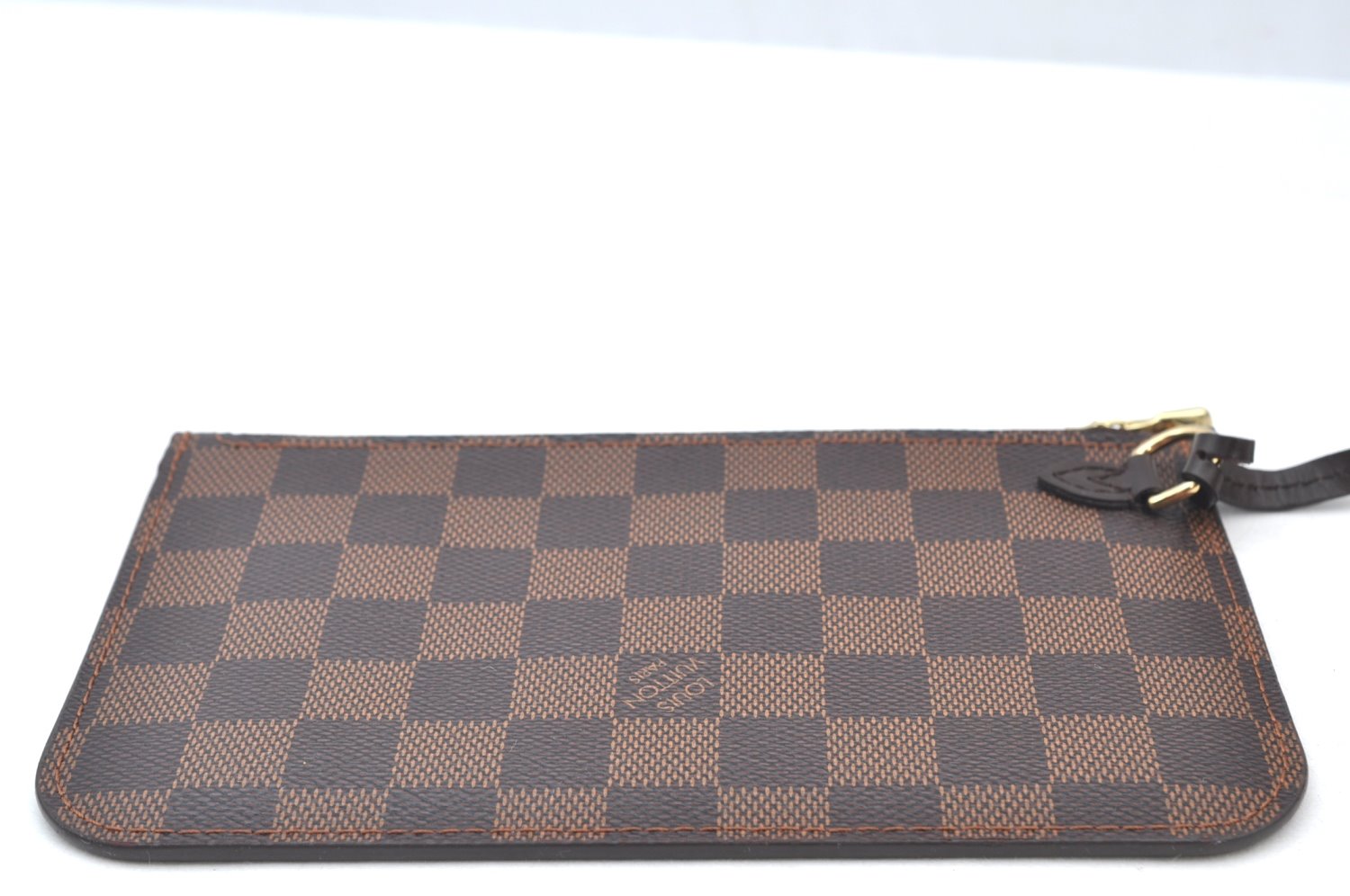 Authentic Louis Vuitton Damier Neverfull Pouch Purse Clutch Bag LV K8536