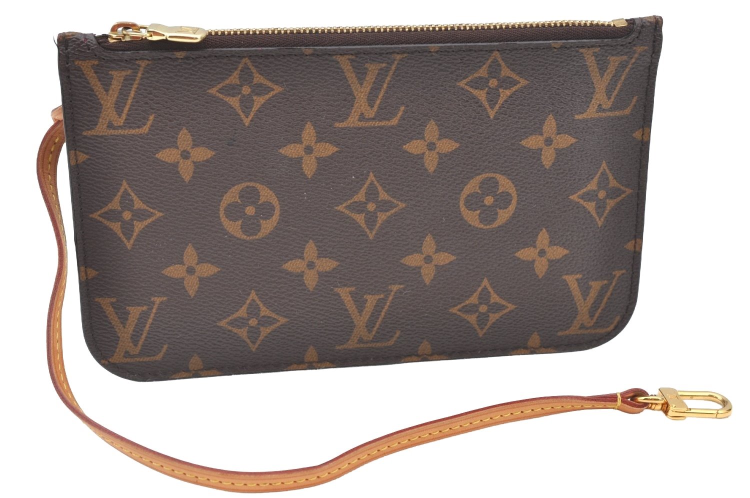 Authentic Louis Vuitton Monogram Neverfull Pouch Purse Clutch Bag LV K8552