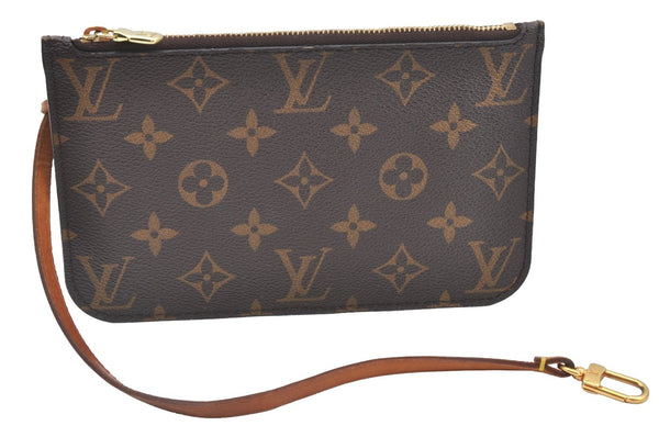 Authentic Louis Vuitton Monogram Neverfull Pouch Purse Clutch Bag LV K8555