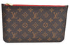 Authentic Louis Vuitton Monogram Neverfull Pouch Purse Clutch Bag Red LV K8556