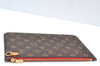 Authentic Louis Vuitton Monogram Neverfull Pouch Purse Clutch Bag Red LV K8556