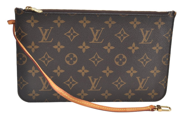 Authentic Louis Vuitton Monogram Neverfull Pouch Purse Clutch Bag LV K8557