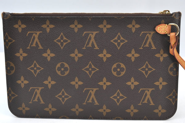 Authentic Louis Vuitton Monogram Neverfull Pouch Purse Clutch Bag LV K8557