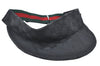 Authentic GUCCI Web Sherry Line Sun Visor GG Canvas Leather Size S Black K8562