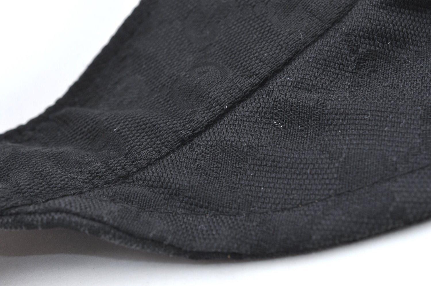 Authentic GUCCI Web Sherry Line Sun Visor GG Canvas Leather Size S Black K8562