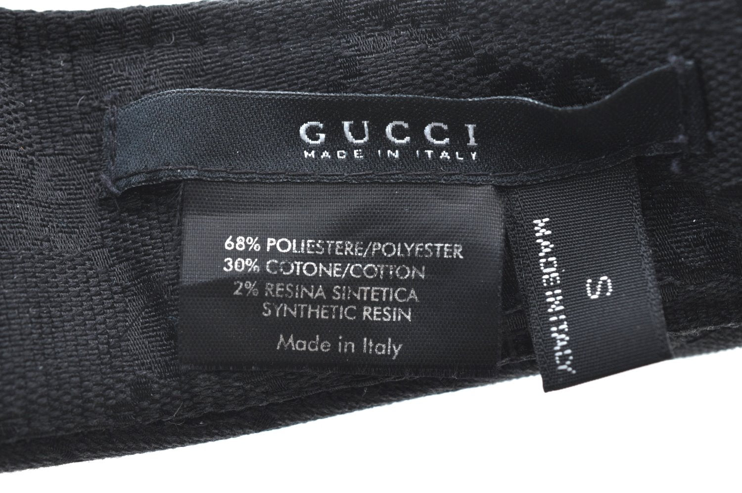 Authentic GUCCI Web Sherry Line Sun Visor GG Canvas Leather Size S Black K8562