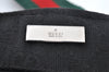 Authentic GUCCI Web Sherry Line Sun Visor GG Canvas Leather Size S Black K8562