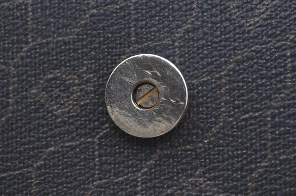 Authentic Christian Dior Honeycomb Shoulder Cross Bag PVC Leather Black K8567