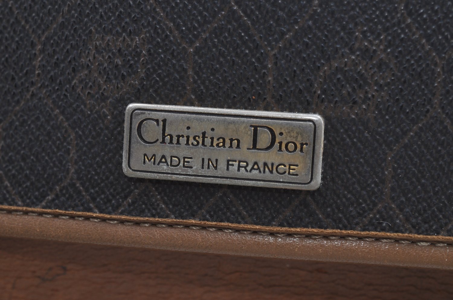 Authentic Christian Dior Honeycomb Shoulder Cross Bag PVC Leather Black K8567