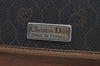 Authentic Christian Dior Honeycomb Shoulder Cross Bag PVC Leather Black K8567