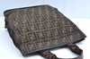 Authentic FENDI Zucca Folding Hand Tote Bag Nylon Brown Junk K8570