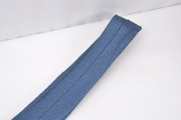 Authentic Louis Vuitton Vintage Logo Necktie Tie Silk Blue LV K8572