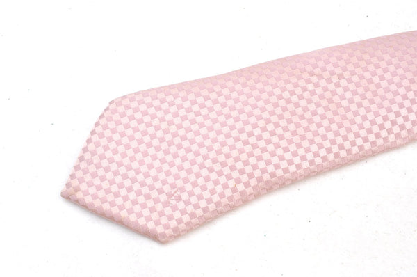 Authentic Louis Vuitton Damier Necktie Tie Silk Pink LV K8575