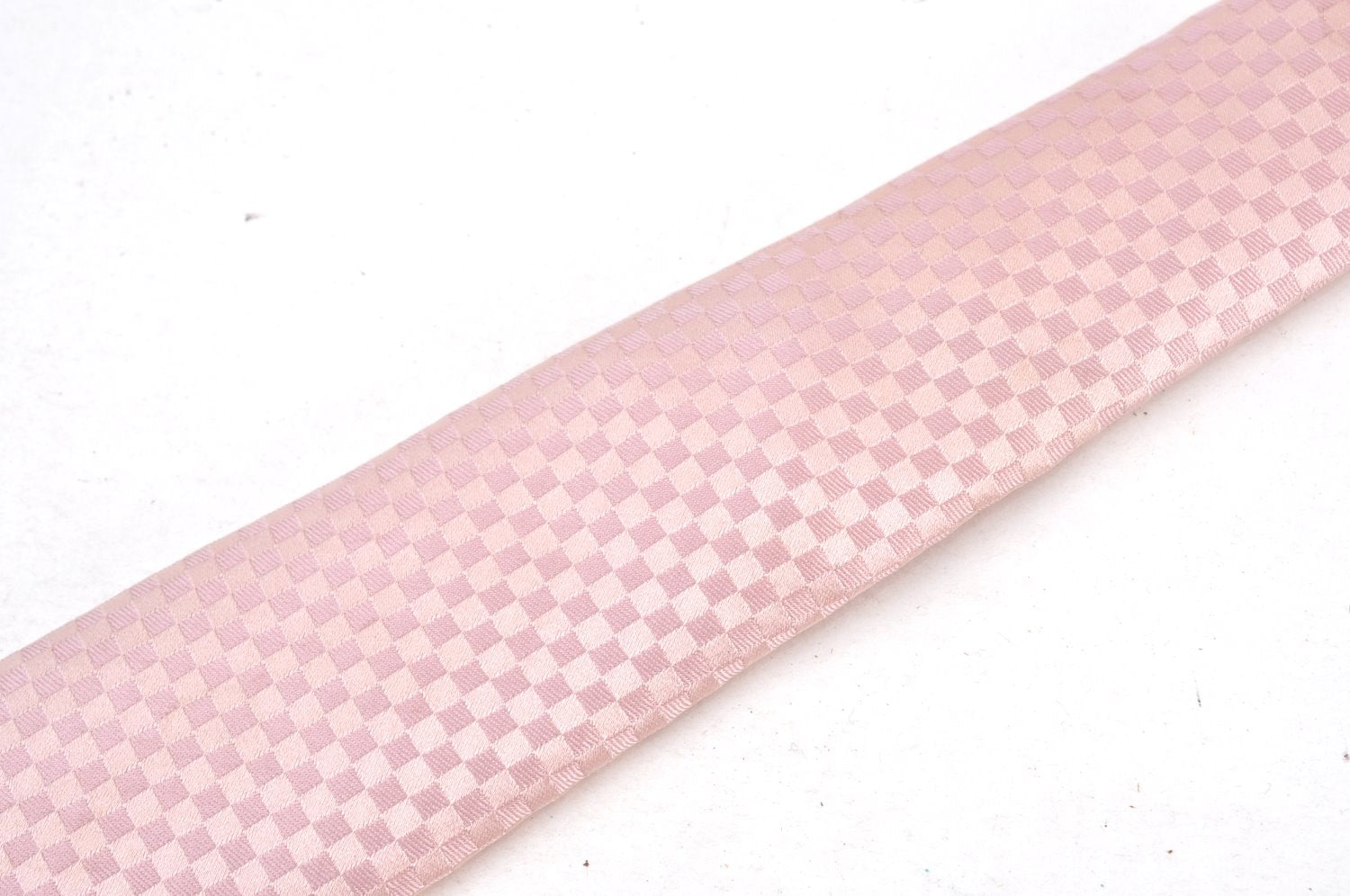 Authentic Louis Vuitton Damier Necktie Tie Silk Pink LV K8575
