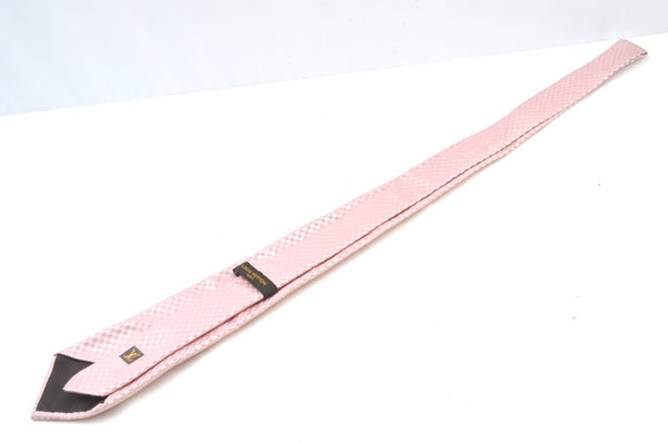 Authentic Louis Vuitton Damier Necktie Tie Silk Pink LV K8575