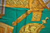 Authentic HERMES Carre 90 Scarf "FEUX DE ROUTE" Silk Green Box K8579