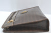 Authentic MARIO VALENTINO V Logo Clutch Hand Bag Purse PVC Leather Brown K8580