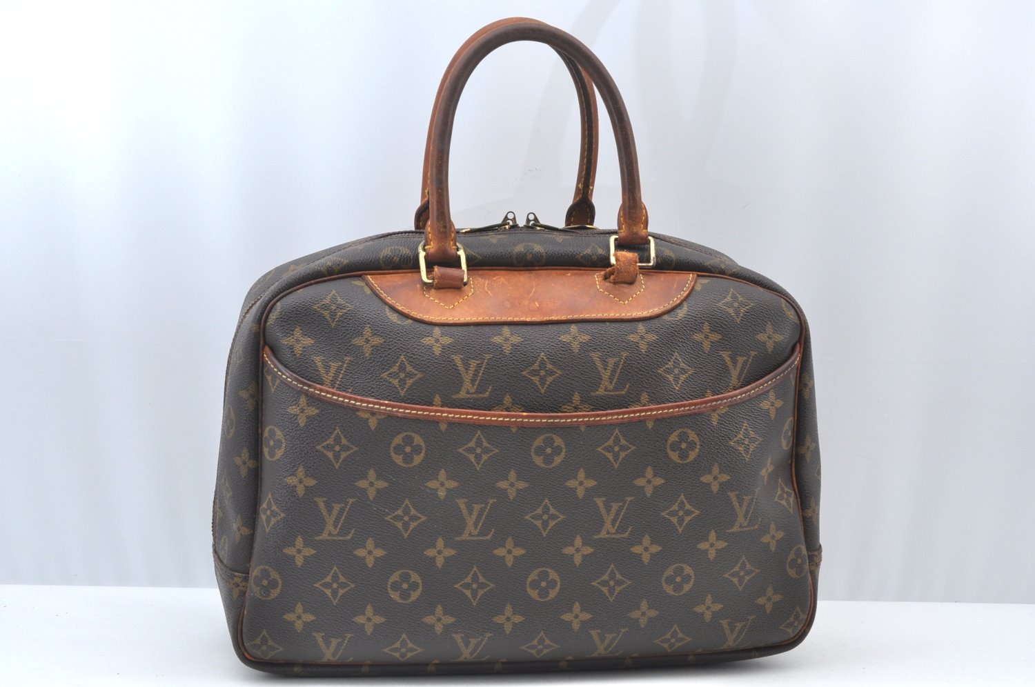 Authentic Louis Vuitton Monogram Deauville Hand Bag M47270 LV Junk K8582