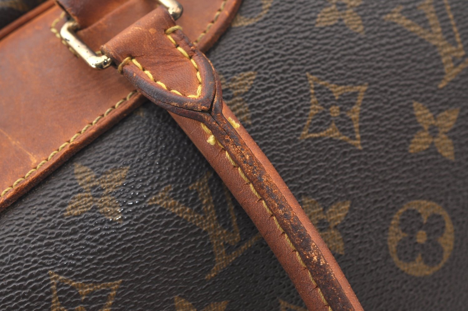 Authentic Louis Vuitton Monogram Deauville Hand Bag M47270 LV Junk K8582