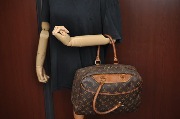 Authentic Louis Vuitton Monogram Deauville Hand Bag M47270 LV Junk K8582