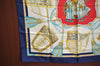 Authentic HERMES Carre 90 Scarf "LES MUSEROLLES" Silk Navy K8586