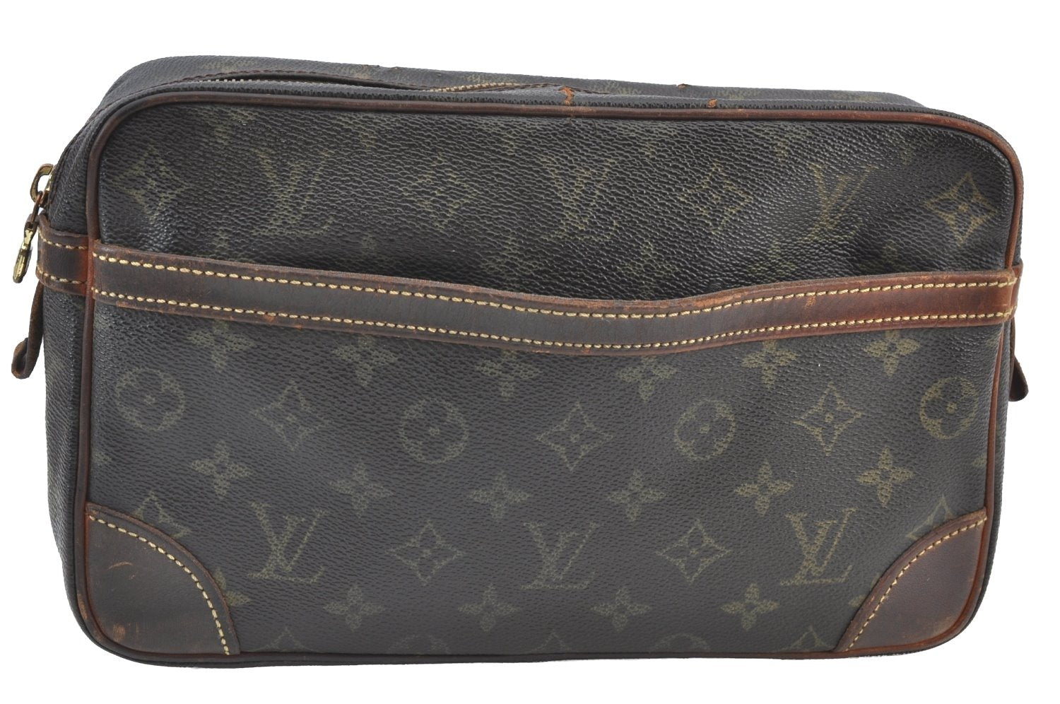 Authentic Louis Vuitton Monogram Compiegne 28 Clutch Hand Bag M51845 LV K8590
